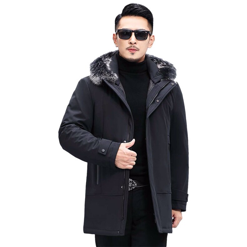 羽绒服中年男士商务休闲狐狸毛领羽绒服羽绒服外套KCN7777-5-P375,男装羽绒服,电商B212（原钱塘6029）