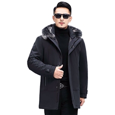 羽绒服中年男士商务休闲狐狸毛领羽绒服羽绒服外套KCN7777-5-P375，男装羽绒服，电商B212（原钱塘6029）