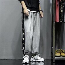 2021春秋款灰墙灰色宽松休闲印花秋季九分裤A061-K709-P50，男装休闲裤，电商A061