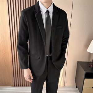 毛呢西装外套男秋冬季痞帅轻熟风男装休闲男士呢子西服1125P72