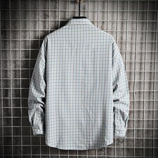 秋季新款潮牌时尚帅气男青少年宽松休闲上衣格子衬衫292-P25，男装衬衫，电商A128