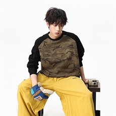 311B-1-7910-P25控58时尚套头长T重磅宽松休闲百搭上衣，男装T恤，星座311B-1