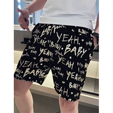 夏季冰丝短裤男休闲宽松五分裤薄款沙滩裤痞帅中裤大裤衩D142，男装牛仔裤，星座1116A-2（原606A-1）