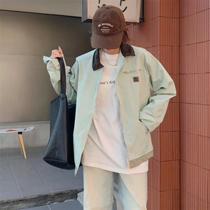 EE126-P88 薄荷曼波夹克时尚外套女秋冬季宽松显瘦慵懒风工装上衣图片