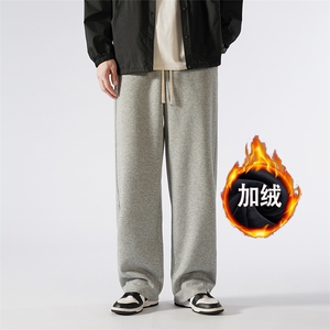 重磅420克 华棉复合奥利绒 加绒加厚直筒休闲运动卫裤K825特P49图片