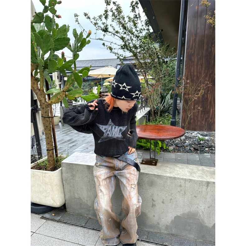 沙丘2沙丘风废土风衣服穿搭做旧破洞牛仔裤子男,男装牛仔裤,星座1007（原301D）
