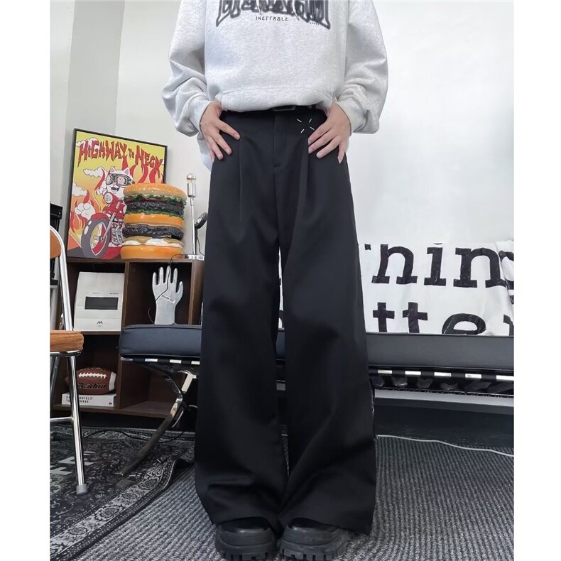 阔腿休闲西裤男士韩版潮流高街帅气百搭2025春季ins长裤K5905-P41，男装西裤，星座412-2