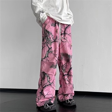 复古手绘彩色涂鸦直筒休闲裤男女宽松阔腿迷彩工装长裤KX1505，男装休闲裤，星座1116A-1（原606A）