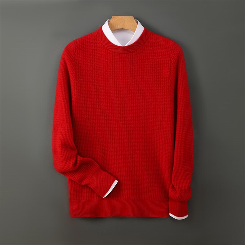高品质男士羊毛商务休闲毛衣简约大气保暖舒适秋冬男装，男装羊毛衫，德晨羊绒