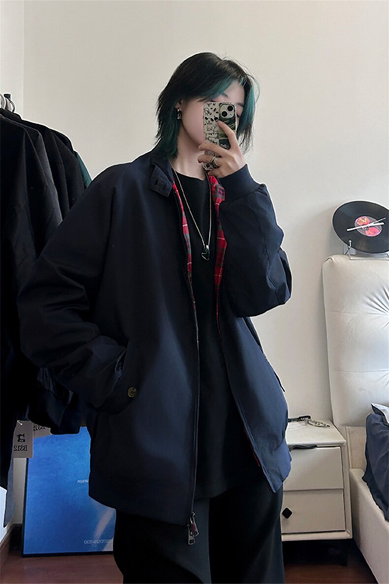 港风大码中性男女两头开拉链立领工装夹克XZ213-JK1966-P88控108,男装夹克,星座213