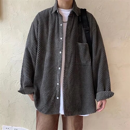 长袖衬衫男菠萝纹格子外套夹克衬衫C78P45，男装衬衫，星座1116-2