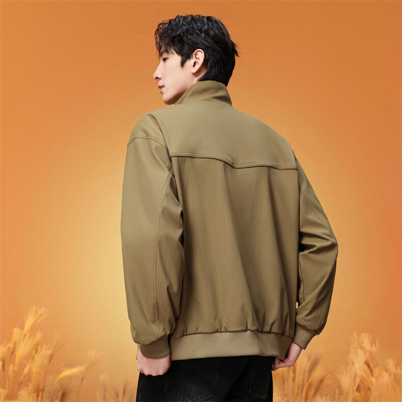 2026新款格纹领拼接夹克宽松休闲简约纯色外套XZ309JK8617P73,男装夹克,星座309（原A406）