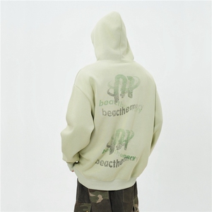 美式设计感水洗炒花潮牌宽松连帽情侣卫衣外套 1015-WY355-P90图片