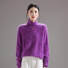 2025新款时尚舒适百搭堆堆领女士，女装羊毛衫，暮绒羊羊绒