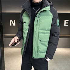 2024新款羽绒服男士冬季拼色连帽外套B240-YR9818-P185，男装羽绒服，电商B240