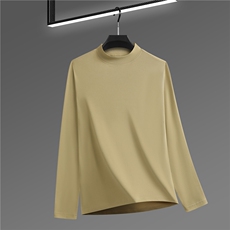 休闲纯色长袖螺纹双面布德绒长袖T恤220克313B-S5081-P18，男装T恤，星座313B