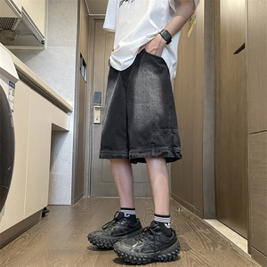 双色可选质感复古做旧风水洗牛仔裤夏季五分短裤 DK836-特批35图片