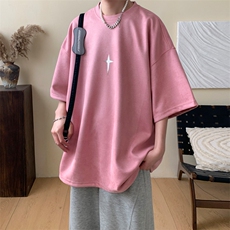 ！2025夏季新款男士银色字母印花情侣短袖T恤TL2410特P19控38，男装T恤，电商B220
