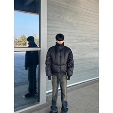 cleanfit黑色盔甲立领棉服男冬季小众设计短款外套加厚保暖面包服，男装棉衣，星座1116A（原606A-3）