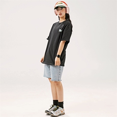 2025夏季新款男装日系潮牌纯棉印花圆领宽松短袖休闲T恤T960-F41，男装T恤，电商A101（原外27）