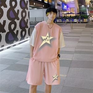 华夫格套装潮流休闲短袖短裤两件套FTZ3075-P55控78图片
