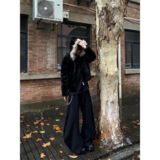 【有货】W200LL-特P100cleanfit黑色毛绒外套男冬季高级感，男装夹克，星座1007（原301D）