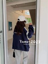 拼色印花立领开衫，其它，妤沫 Yumo