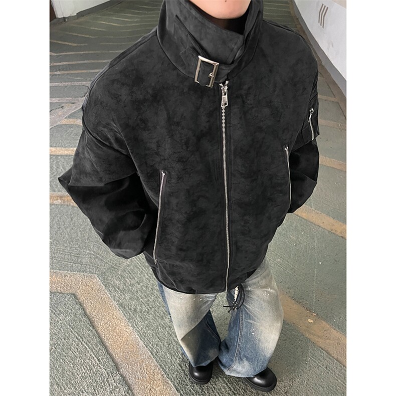 PY2503/特P75秋装新款宽松皮衣皮夹克男休闲百搭潮流痞帅上衣外套,男装夹克,电商B210