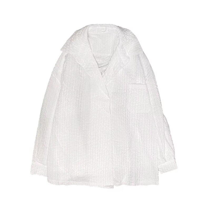 白衬衫长袖男女潮流美式复古痞帅衬衣春秋设计感休闲外套~CS188，男装衬衫，星座601-1