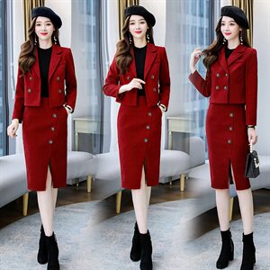 主推冬装新款个性时尚潮流百搭贴身时尚休闲保暖毛呢减龄套装套裙,女装套装/套裙,韩美纤衣