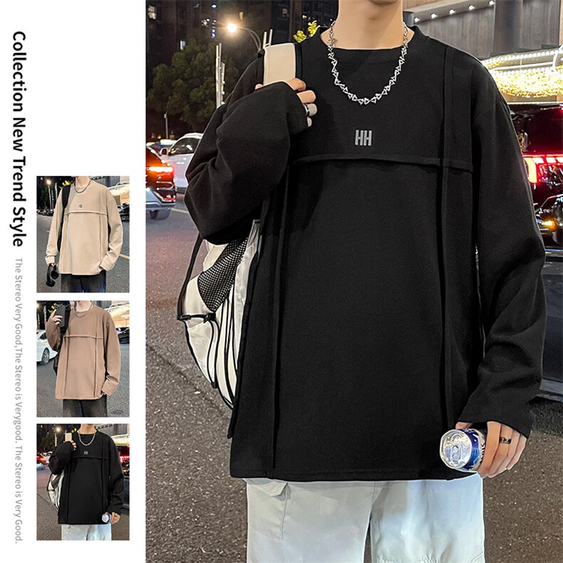 德绒卫衣2024秋季新款简约宽松套头圆领潮上衣情侣款WY0326-P38,男装卫衣,星座308B-2