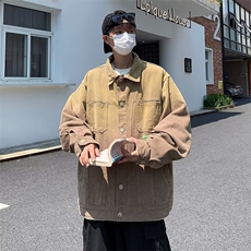 水洗复古牛仔渐变色外套男秋季oversize百搭潮流夹克W6054-P68，男装夹克，星座512-2