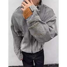 vintage美式复古倒装贴标牛仔外套反穿主义水洗工装夹克JK8634，男装夹克，星座1116A（原606A-3）