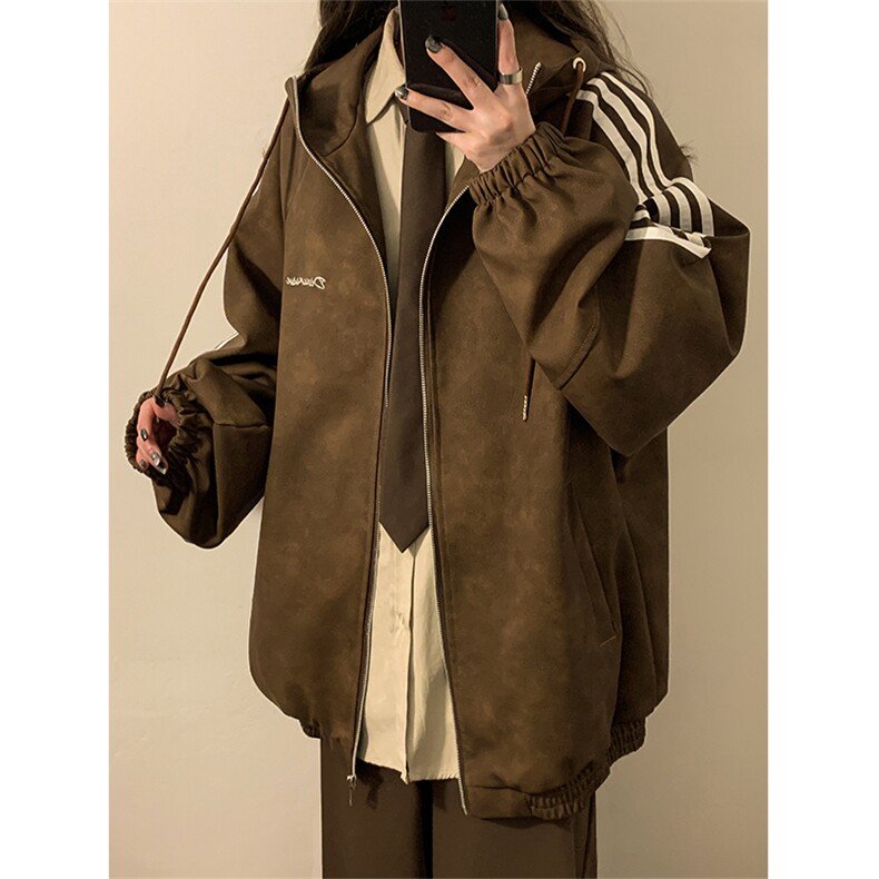 春秋三条杠皮衣美式潮牌情侣装夹克外套XZ102B-1-JK2561P85图片