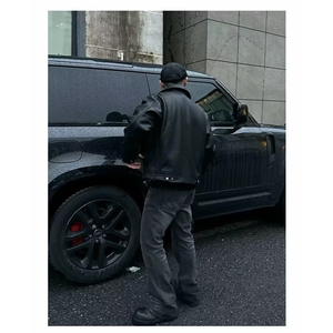 男士皮衣外套春秋季2025新款翻领潮牌痞帅派克服男款机车服皮夹克图片