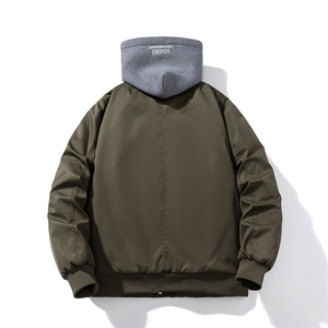 现货三色带帽可拆卸秋冬飞行服棉服情侣装夹克潮牌炸街外套