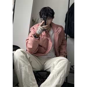 现货）档口图 美拉德复古皮棉衣纯色立领加厚棉袄棉服7383-特P90图片