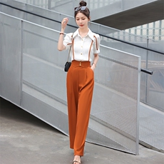 阔腿裤拼接套装2023年夏装新款百搭时尚大方个性气质显瘦两件套，女装套装/套裙，米雪儿