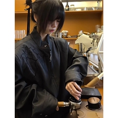 美式复古荆棘立体绣夹克男款秋冬季潮牌cleanfit宽松立领工装外套，男装夹克，星座1210-1