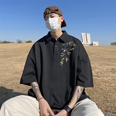 支持得物品质配合二开珠地网眼透气宽松短袖T恤翻领POLO衫PL102，男装T恤，电商A486