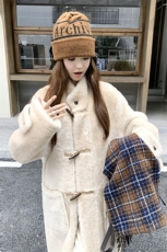 【新款】24冬皮毛一体长款毛绒大衣外套2C372-9058-P255控368，女装皮草，2C372