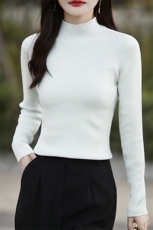 半高领打底衫女2024新款内搭显瘦百搭纯色针织衫，女装针织衫/毛衣，斯美雅电商供货