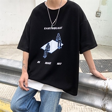 B239-D919-P28夏季个性印花落肩袖重磅短袖t恤男美式高街，男装T恤，星座514-2(原B239)