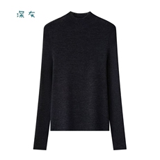 2025年秋季套头时尚百搭通勤简约休闲半高领，女装针织衫/毛衣，万禾羊绒