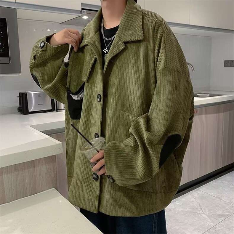 灯芯绒工装外套男美式复古新款拼接口袋宽松休闲夹克潮WT885-P63,男装夹克,星座1008-2
