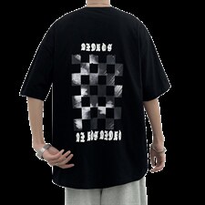 2024夏季棋盘格印花T恤220g100棉A161-2-T104-P25，男装T恤，电商A161-2