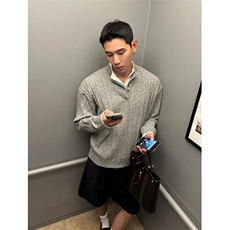 宽松型冬季中性麻花针织假两件羊毛毛衣休闲V领长袖套头M389，男装针织衫/毛衣，星座1116A（原606A-3）