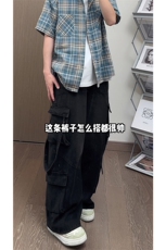 街头风多口袋百搭牛仔裤美式复古情侣款高街休闲日系长裤K666TP65，男装牛仔裤，电商A102B