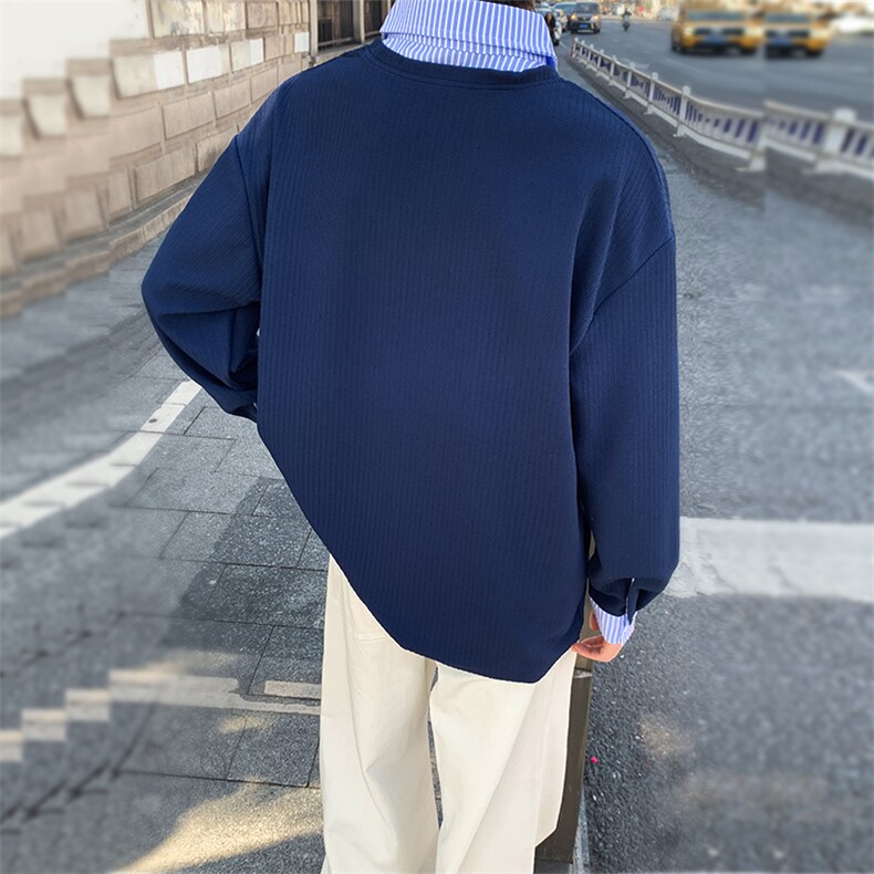 学院风假两件卫衣潮流宽松休闲上衣A161-MT-2603-P48,男装卫衣,电商A161