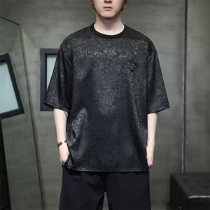 新中式风潮圆领T恤短袖民族服饰刺绣汉服时尚唐装T2419-P38图片